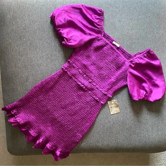 Skies Are Blue Smocked Violet Dress Small NWT - Picture 1 of 6